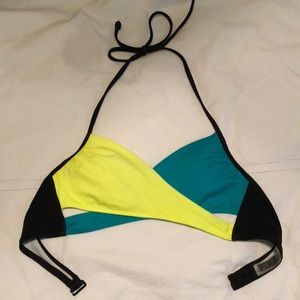 Teal and Yellow VS bikini top